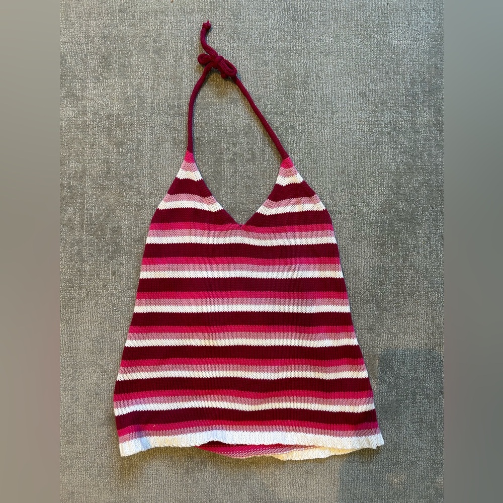 Crochet pink halter top